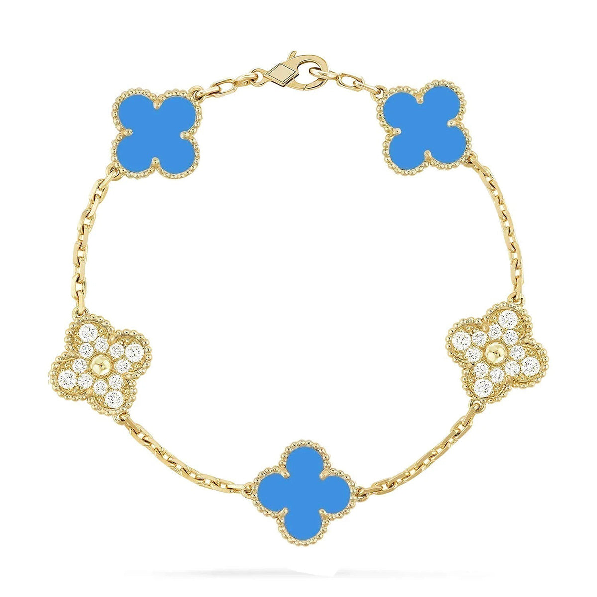 [⭐Seralia] CLOVER 5 MOTIF BLUE AGATE BRACELET COLLECTION