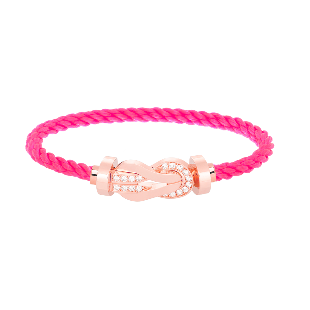 [⭐Seralia]CHANCE LARGE 8 FIGURE BUCKLE HALF DIAMOND BRACELET ROSE GOLD
