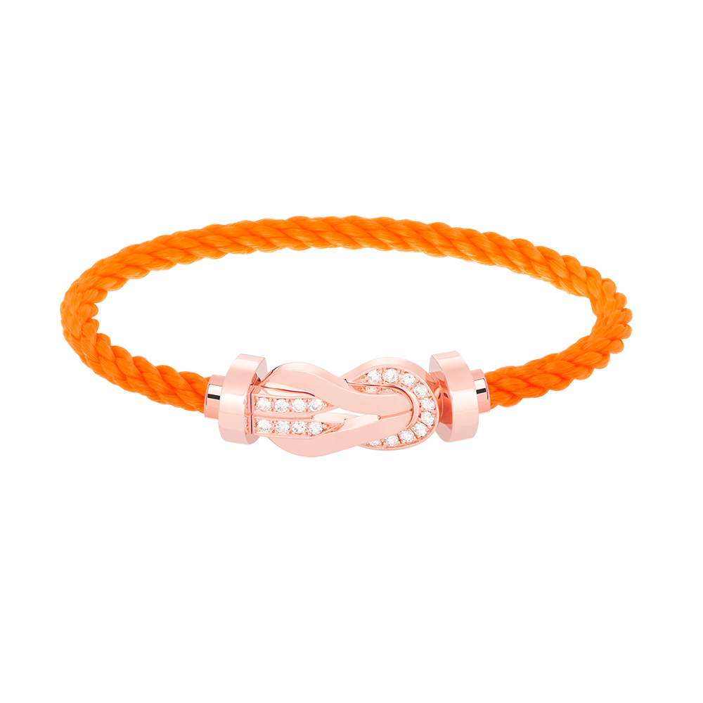 [⭐Seralia]CHANCE LARGE 8 FIGURE BUCKLE HALF DIAMOND BRACELET ROSE GOLD