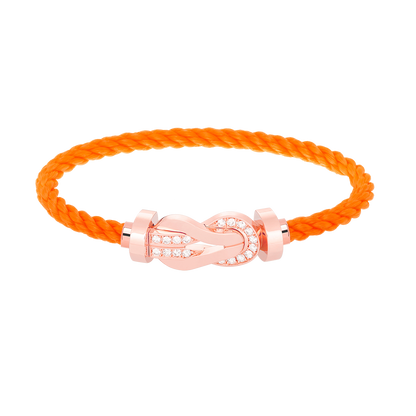 [⭐Seralia]CHANCE LARGE 8 FIGURE BUCKLE HALF DIAMOND BRACELET ROSE GOLD