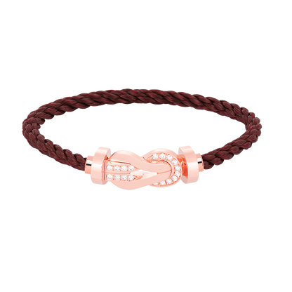 [⭐Seralia]CHANCE LARGE 8 FIGURE BUCKLE HALF DIAMOND BRACELET ROSE GOLD