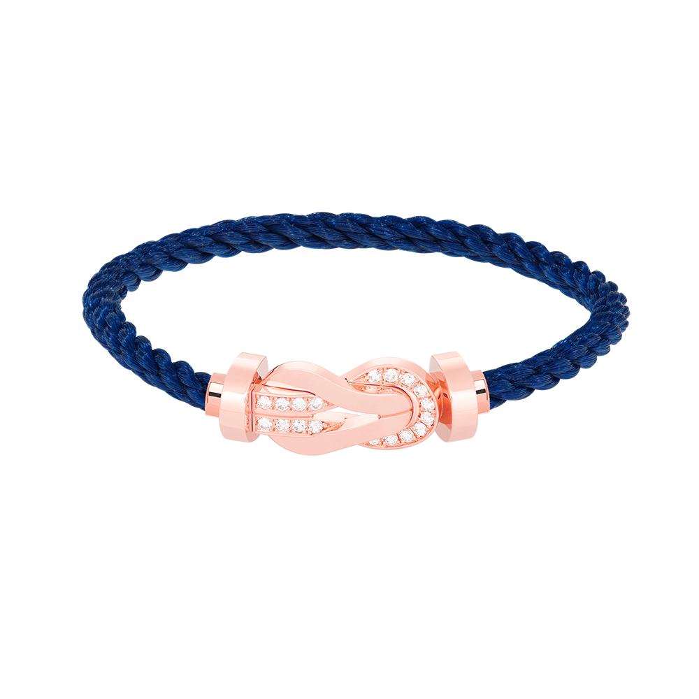 [⭐Seralia]CHANCE LARGE 8 FIGURE BUCKLE HALF DIAMOND BRACELET ROSE GOLD