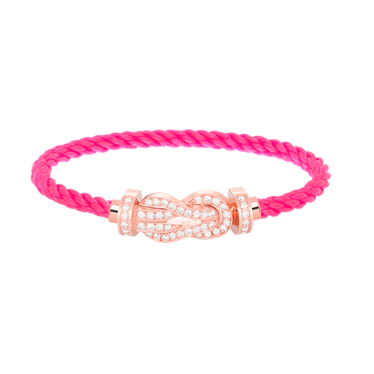 [⭐Seralia]CHANCE LARGE 8 FIGURE BUCKLE FULL DIAMOND BRACELET ROSE GOLD