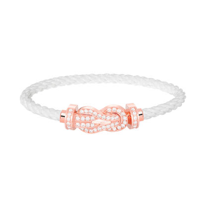 [⭐Seralia]CHANCE LARGE 8 FIGURE BUCKLE FULL DIAMOND BRACELET ROSE GOLD