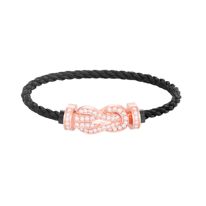 [⭐Seralia]CHANCE LARGE 8 FIGURE BUCKLE FULL DIAMOND BRACELET ROSE GOLD