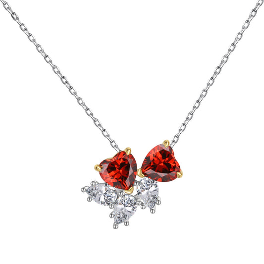 [Lucky Jewelry]Dainty Red Heart Necklace