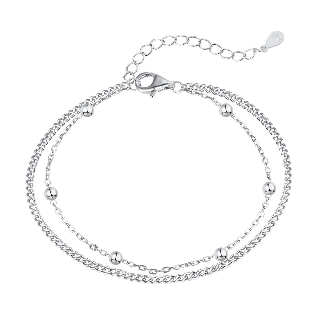 [Lucky Jewelry]Delicate Bead Double Layer Bracelet