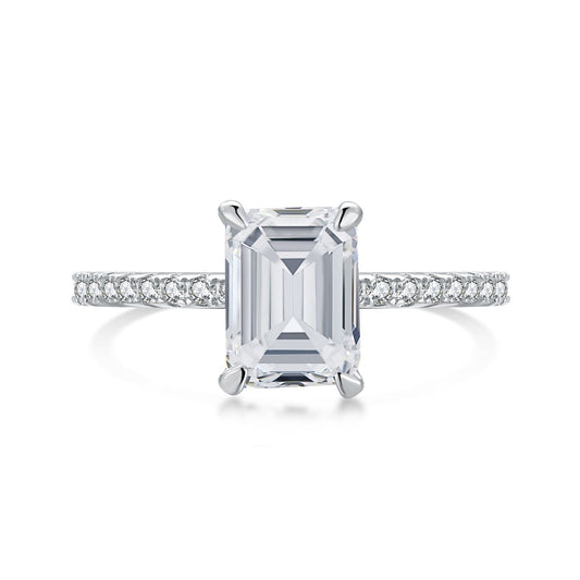 [Lucky Jewelry]2.0 Carat Scintillating Ornate Radiant Cut Party Ring