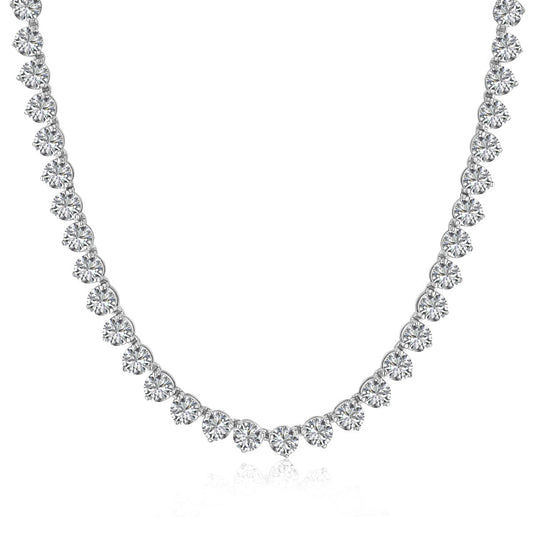 [Lucky Jewelry]Ornate Heart Cut Tennis Necklace