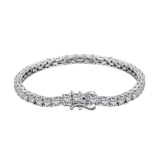 [Lucky Jewelry]Luxurious Ornate Round Cut Tennis Bracelet