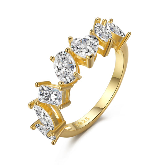[Lucky Jewelry]Delicate Multi Cut Ring
