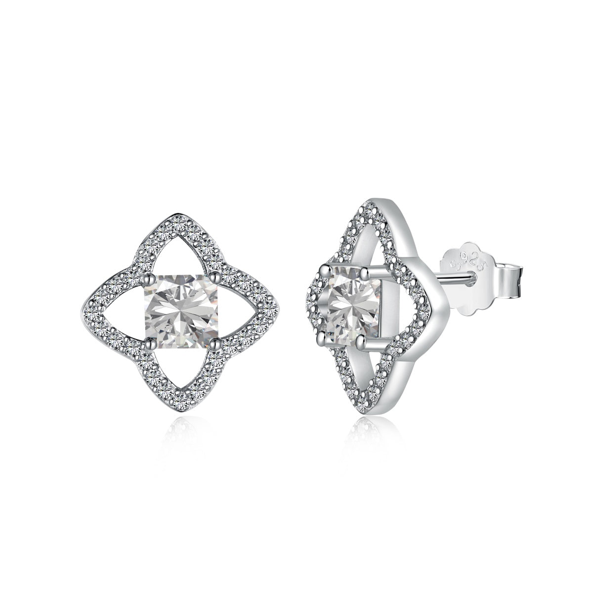 [Lucky Jewelry]Elegant Star Shape Princess Cut Daily Earrings