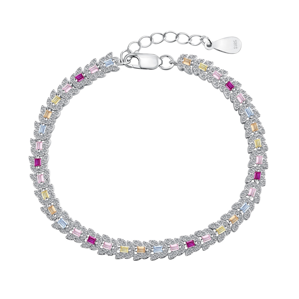 [Lucky Jewelry]Delicate Colorful Multi Cut Daily Bracelet
