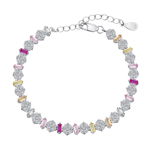 [Lucky Jewelry]Radiant Colorful Round Shape Daily Bracelet