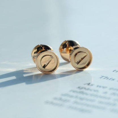 [⭐Seralia]LOVE EARRINGS PINK GOLD 10MM