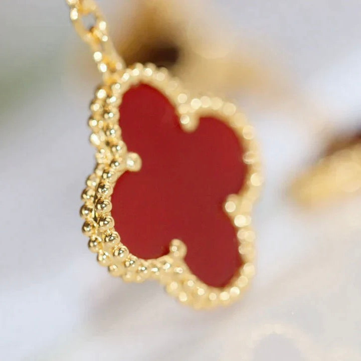 [⭐Seralia]CLOVER  2 MOTIF  TIGER EYE CARNELIAN EARRINGS