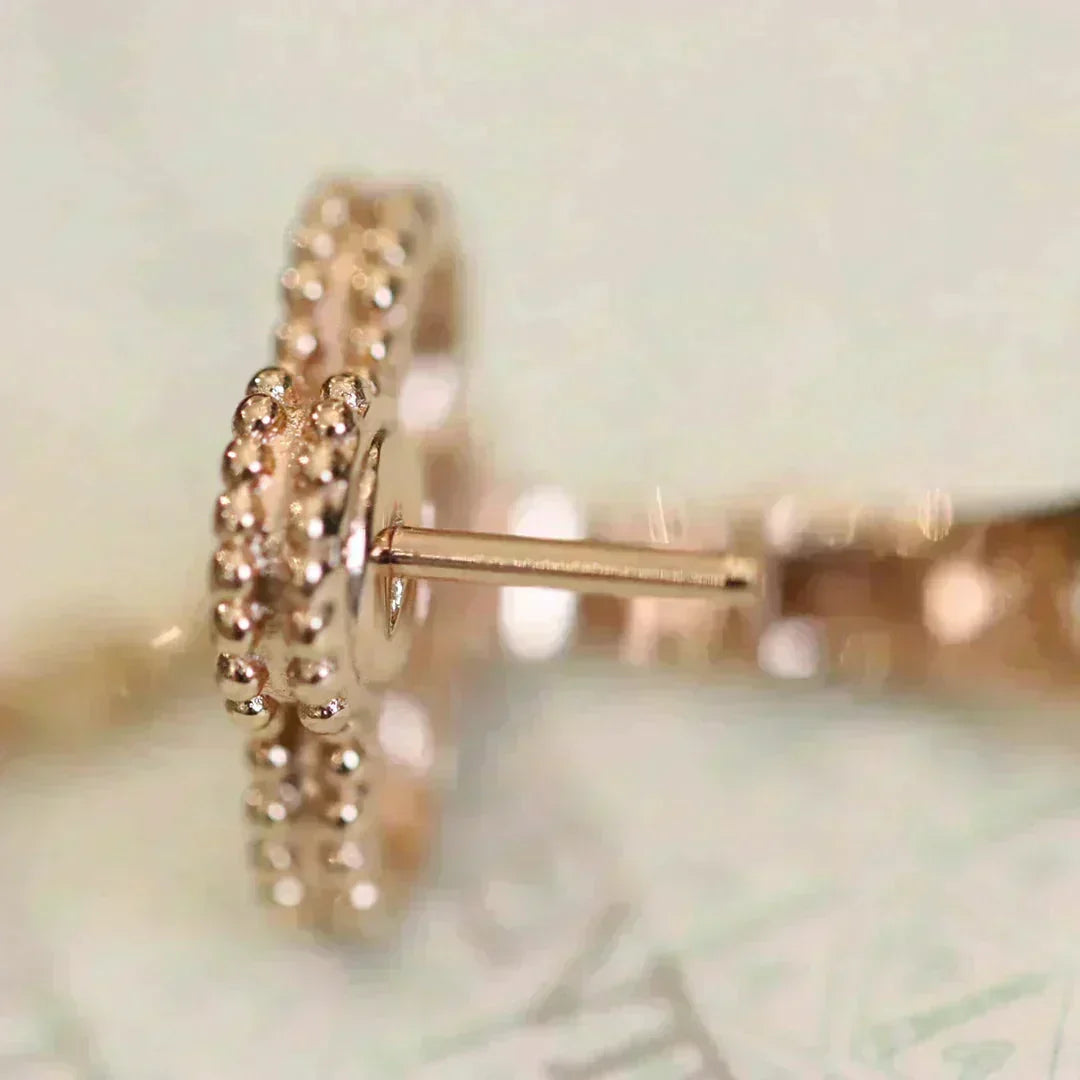 [⭐Seralia]CLOVER MEDIUM 1 MOTIFS FUll DIAMOND EARRINGS