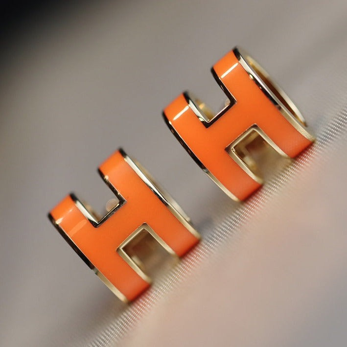[⭐Seralia]MINI POP H EARRINGS ORANGE