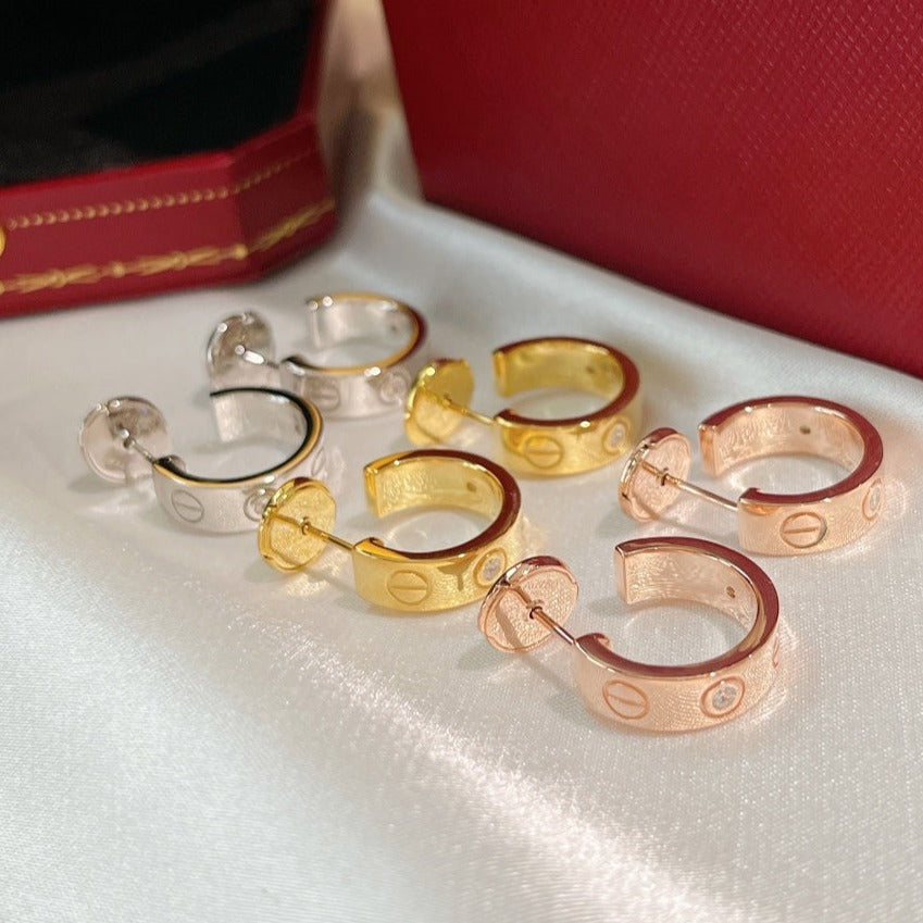 [⭐Seralia]LOVE EARRINGS 5.7MM 2 DIAMONDS
