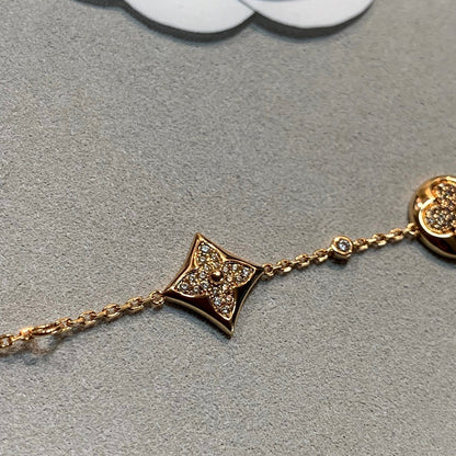 [⭐Seralia]STAR AND SUN 4 MOTIFS GOLD DIAMONDS BRACELET