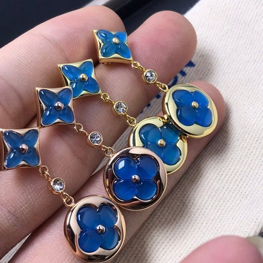 [⭐Seralia]STAR AND SUN AGATE DIAMOND EARRINGS