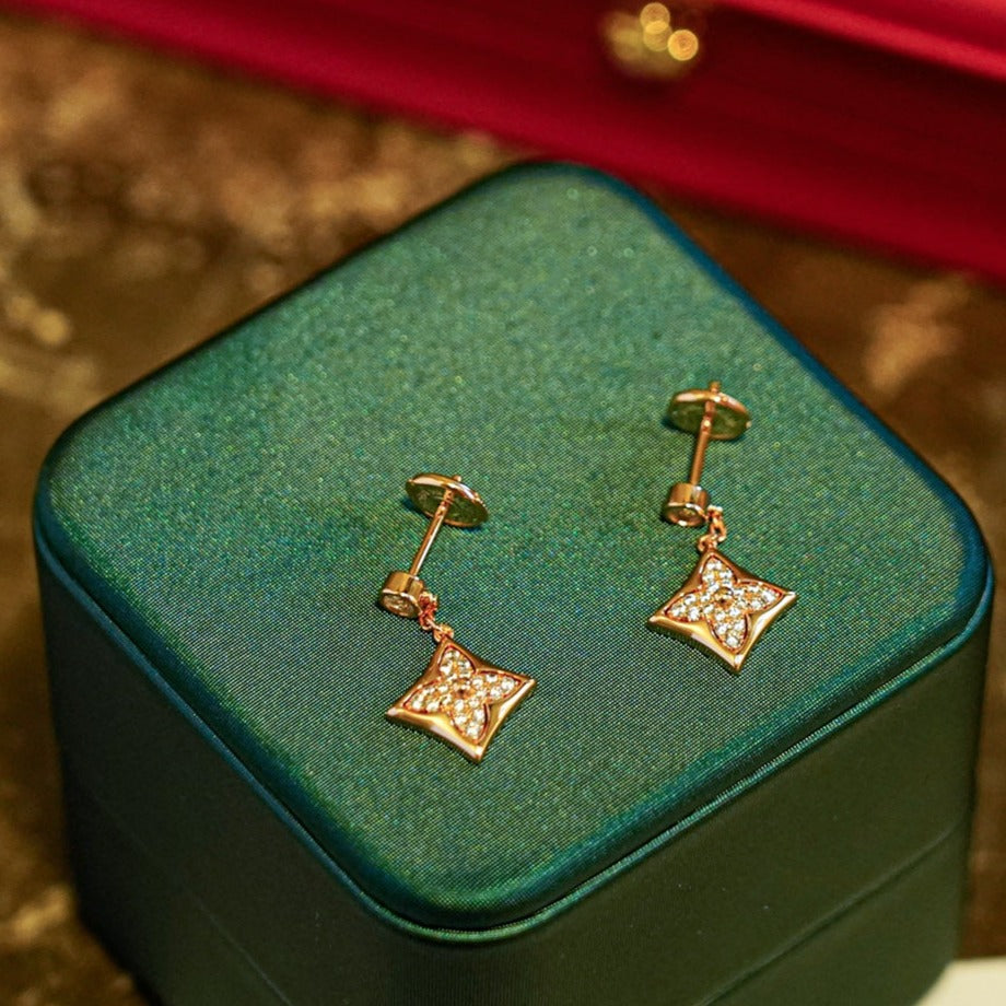 [⭐Seralia]STAR DIAMONDS EARRINGS GOLD