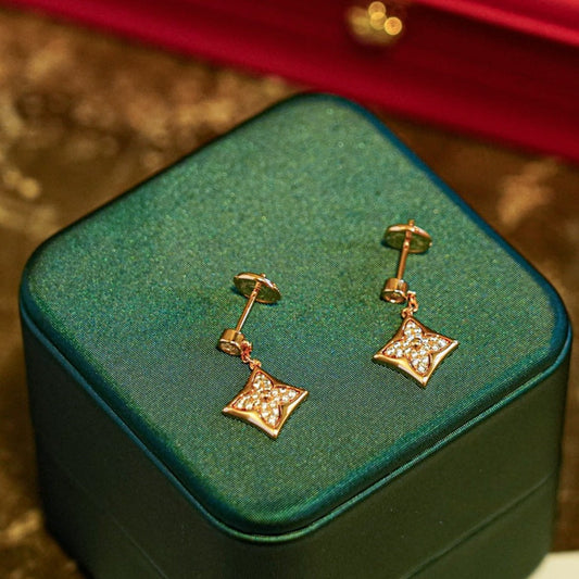 [⭐Seralia]STAR DIAMONDS EARRINGS GOLD