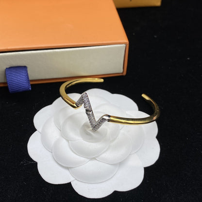 [⭐Seralia]VOLTE UPSITE DOWN DIAMOND GOLD OPEN BRACELET