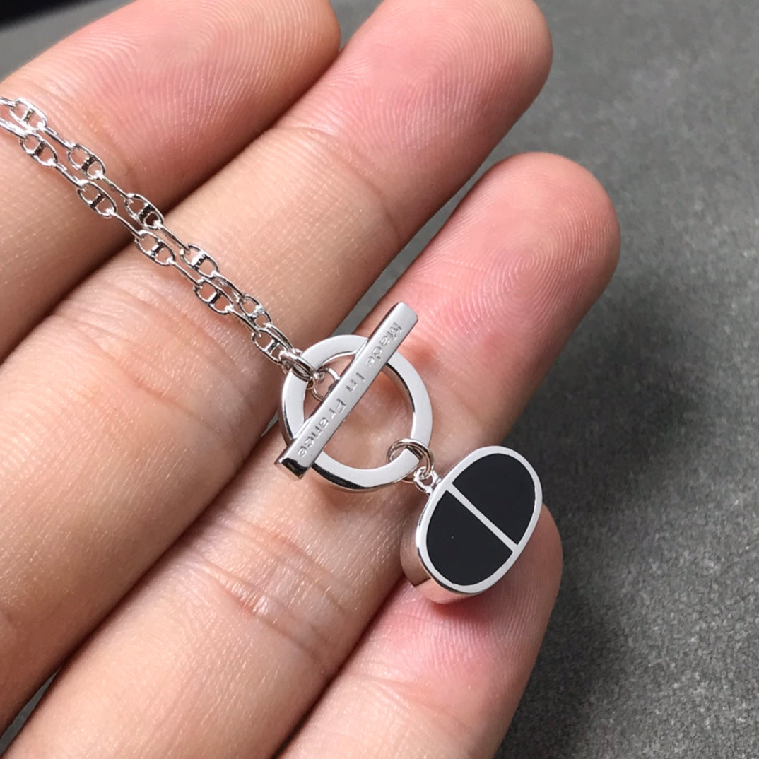 [⭐Seralia]CHAINE VERSO BLACK CERAMIC  NECKLACE