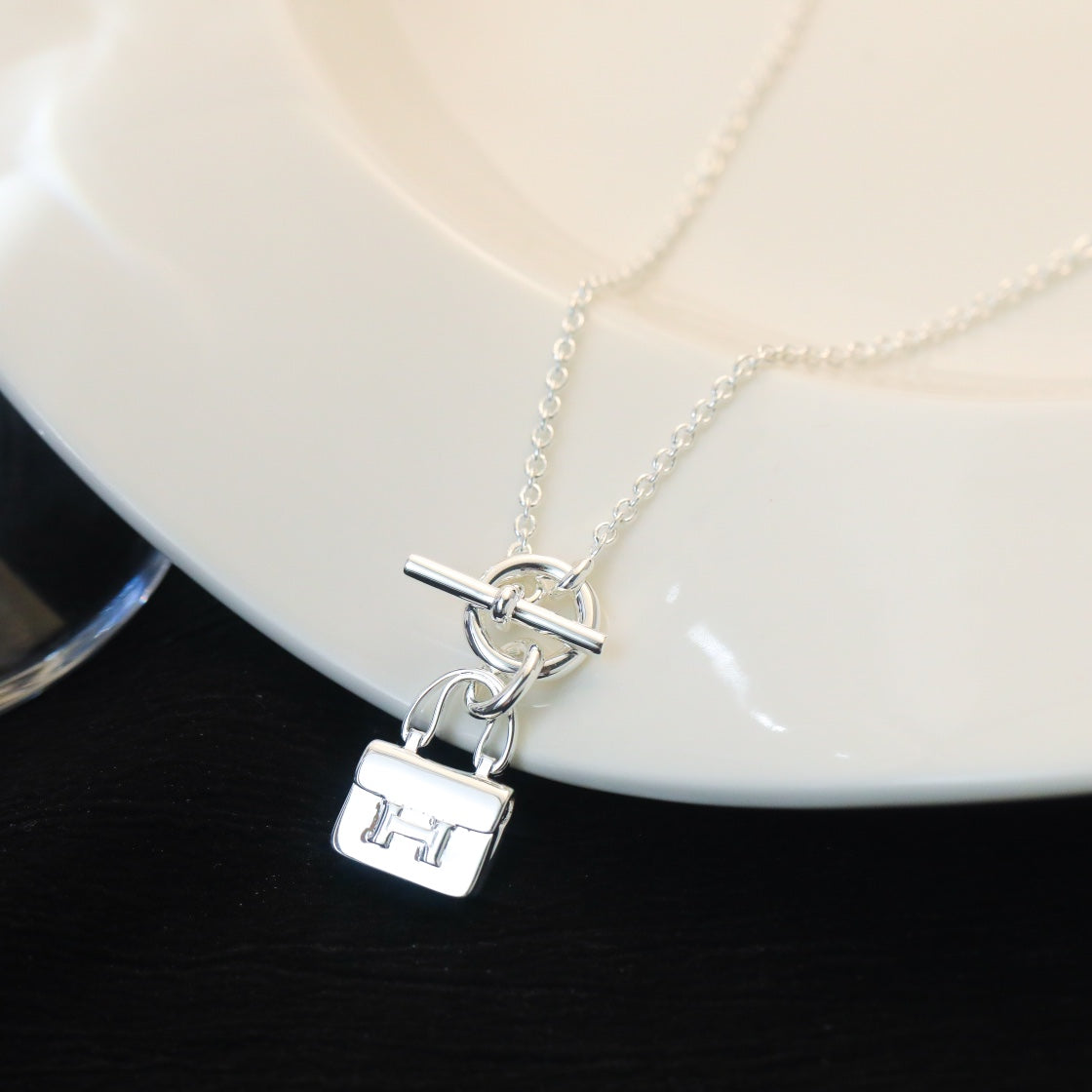[⭐Seralia]POP H PEDANT SILVER NECKLACE