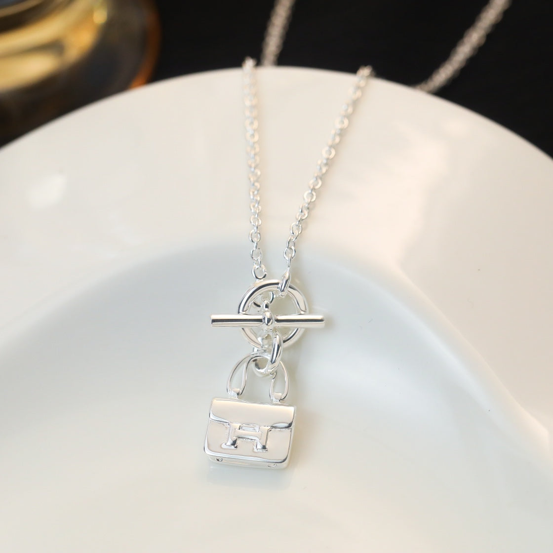 [⭐Seralia]POP H PEDANT SILVER NECKLACE