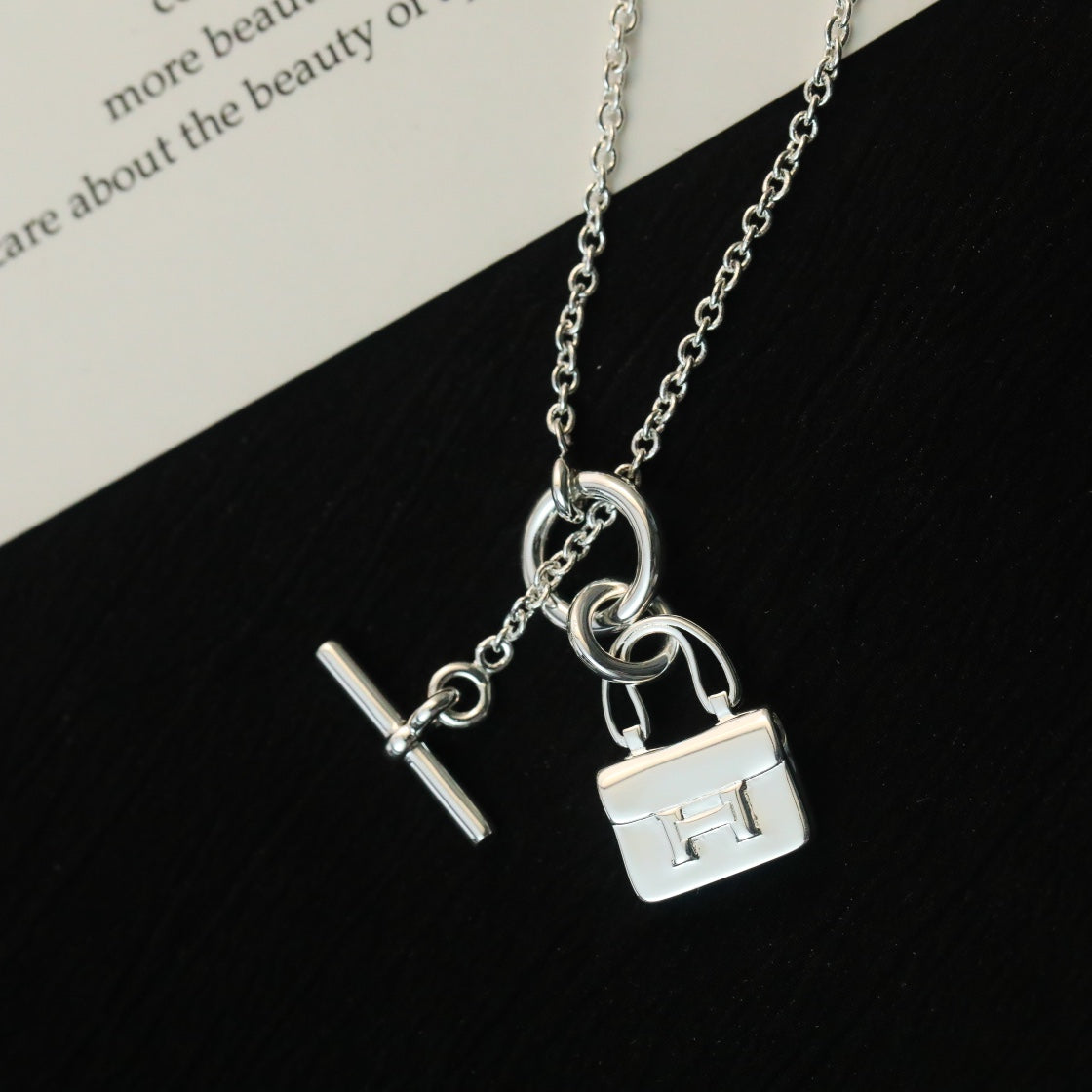 [⭐Seralia]POP H PEDANT SILVER NECKLACE