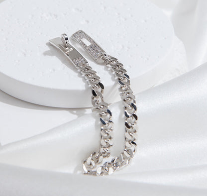 [⭐Seralia]KELLY CHAIN SILVER DIAMOND BRACELET