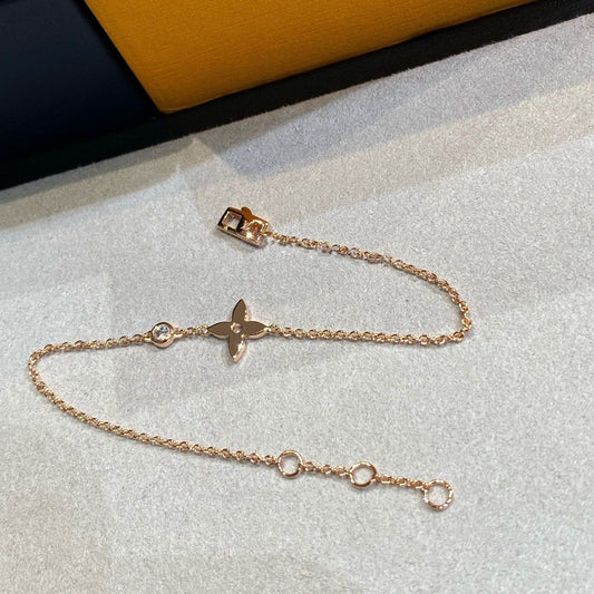 [⭐Seralia]STAR DIAMOND PINK GOLD BRACELET