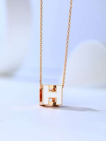 [⭐Seralia]H CAGE PINK GOLD NECKLACE