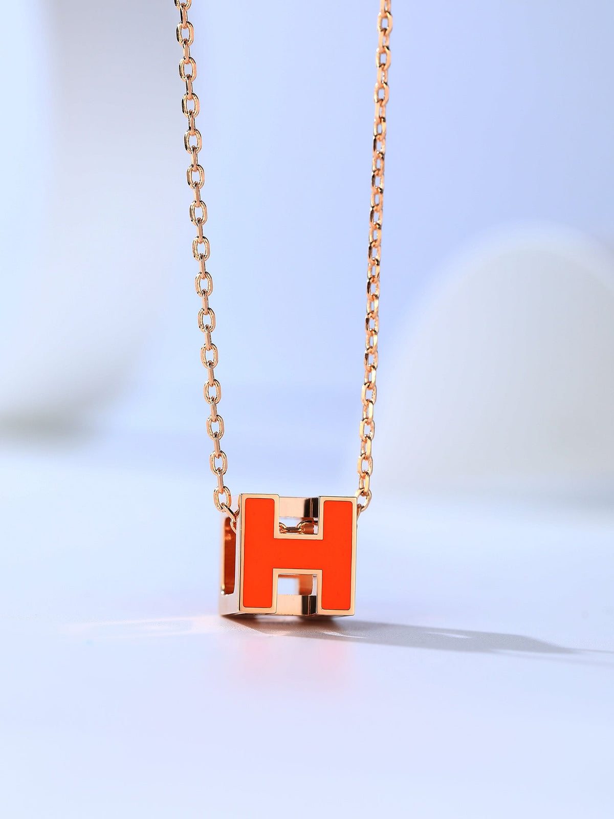 [⭐Seralia]H CAGE PINK GOLD NECKLACE