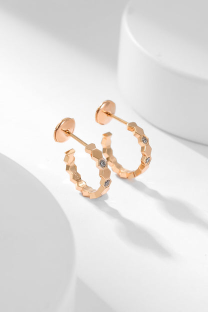 [⭐Seralia]BEE LOVE DIAMOND HOOP EARRINGS