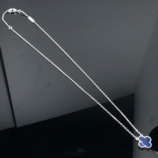 [⭐Seralia]CLOVER PIETERSITE SILVER LONG NECKLACE