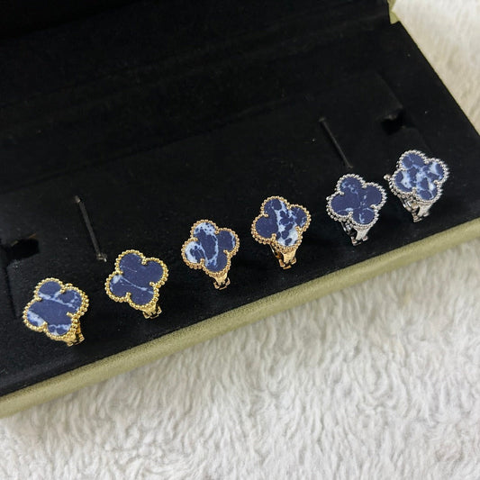 [⭐Seralia]CLOVER PIETERSITE MEDIUM STUD EARRINGS