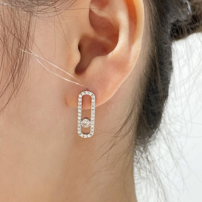 [⭐Seralia]MOVE UNO STUD DIAMOND PAVED EARRINGS