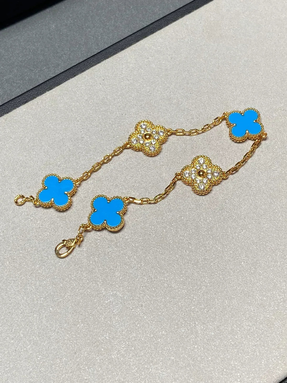 [⭐Seralia] CLOVER 5 MOTIF BLUE AGATE BRACELET COLLECTION