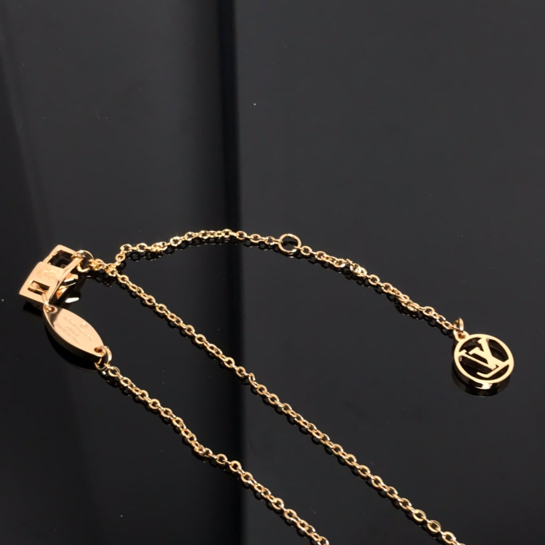 [⭐Seralia]COLOR BLOSSOM PINK MOP SUN GOLD NECKLACE