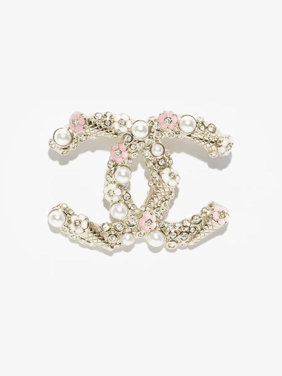 [⭐Seralia]26C Pink-White Enamel Ice Cream Cone Double C Brooch