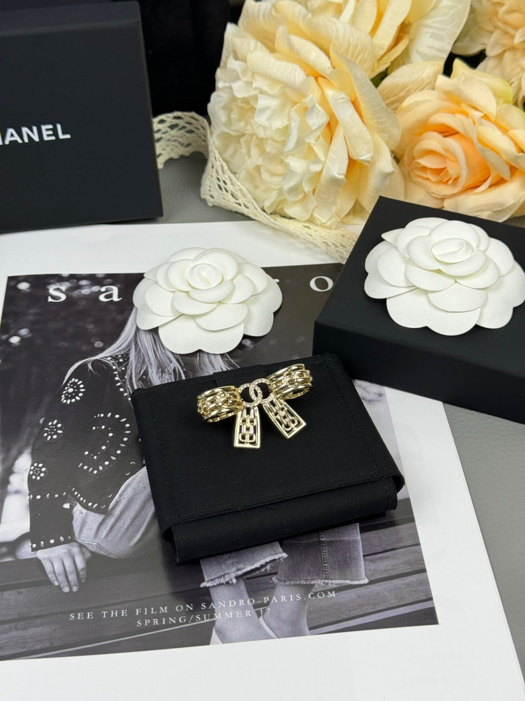 [⭐Seralia]25K Hollow Bow Brooch
