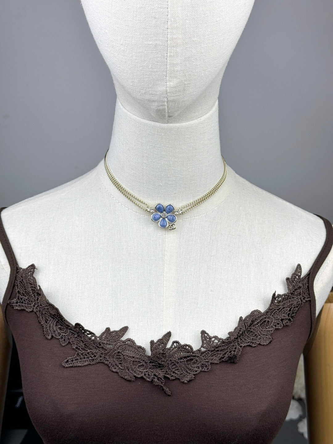 [⭐Seralia]New Blue Floral Double-Layer Necklace