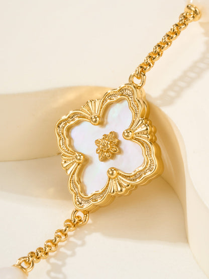 [⭐Seralia]B.C.L ENAMELED Three-Flower Bracelet（Trumpet)