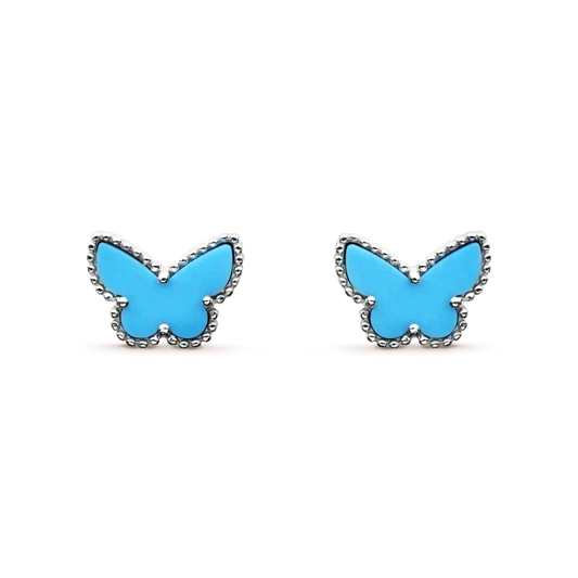 [⭐Seralia]BUTTERFLY TURQUOISE EARRINGS SILVER