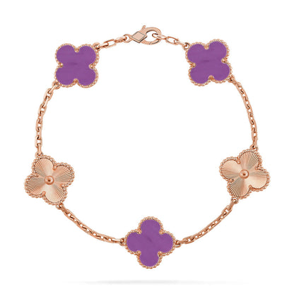 [⭐Seralia] CLOVER 5 MOTIF VIOLET BRACELET COLLECTION