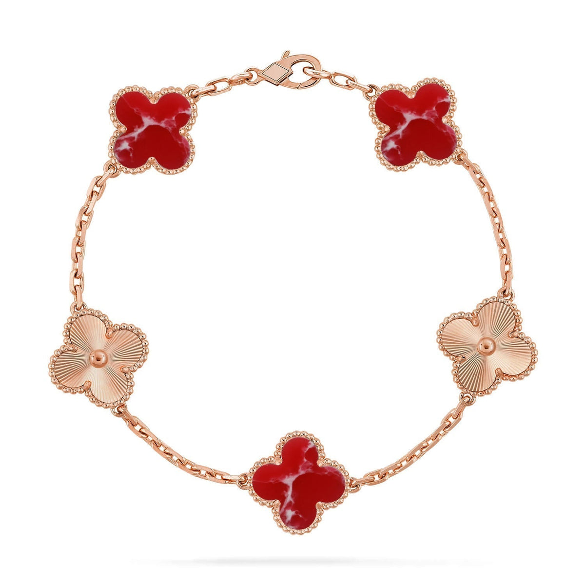 [⭐Seralia]CLOVER 5 MOTIF RED PATTERN BRACELET COLLECTION