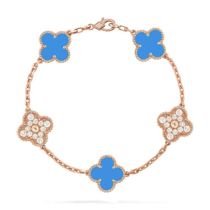 [⭐Seralia] CLOVER 5 MOTIF BLUE AGATE BRACELET COLLECTION